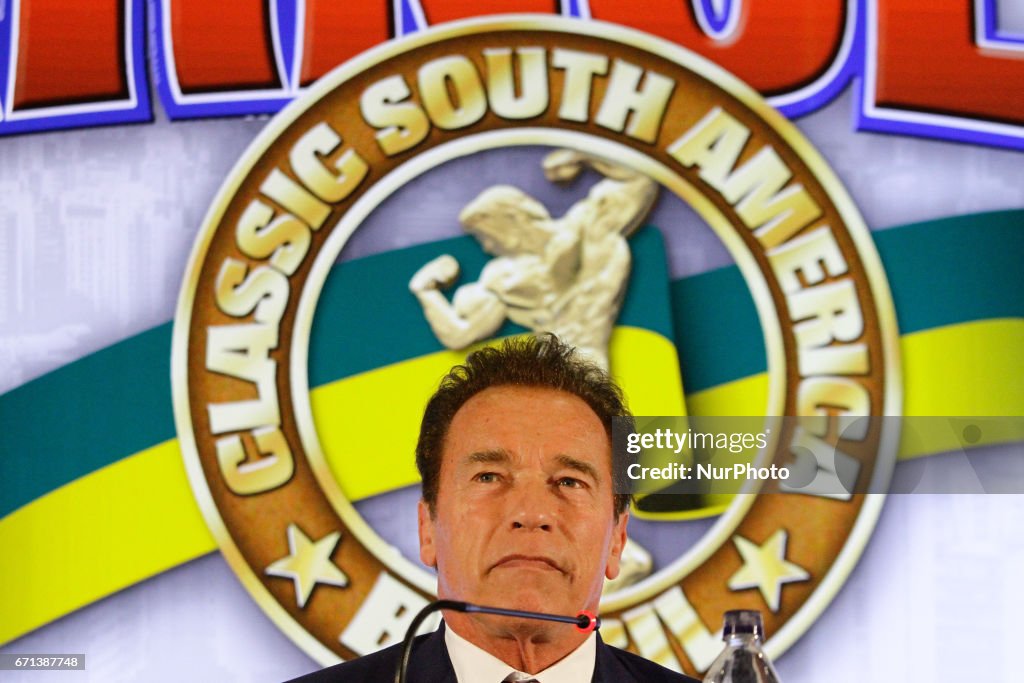 Arnold Schwarzenegger Press Conference in Sao Paulo, Brazil