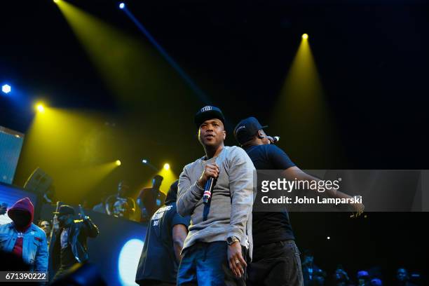 Styles P. And Jadakiss of The Lox perform during the Ruff Ryders and Friends Reunion Tour Past, Present and Future at Barclays Center of Brooklyn on...