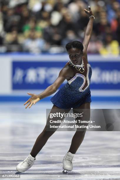Mae Berenice Meite of France competes in the Ladies free skating during the 3rd day of the ISU World Team Trophy 2017on April 22, 2017 in Tokyo,...