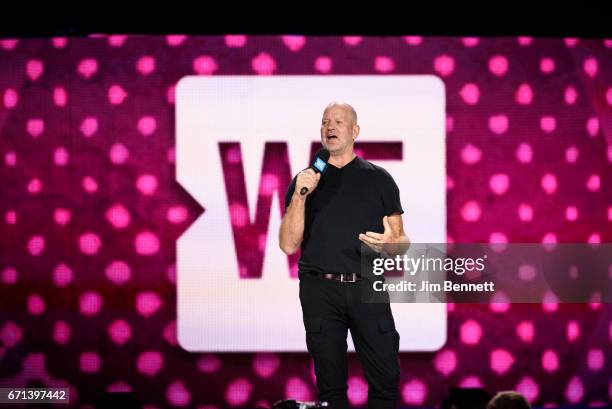 Lululemon founder Chip Wilson speaks during WE Day at KeyArena on April 21, 2017 in Seattle, Washington.