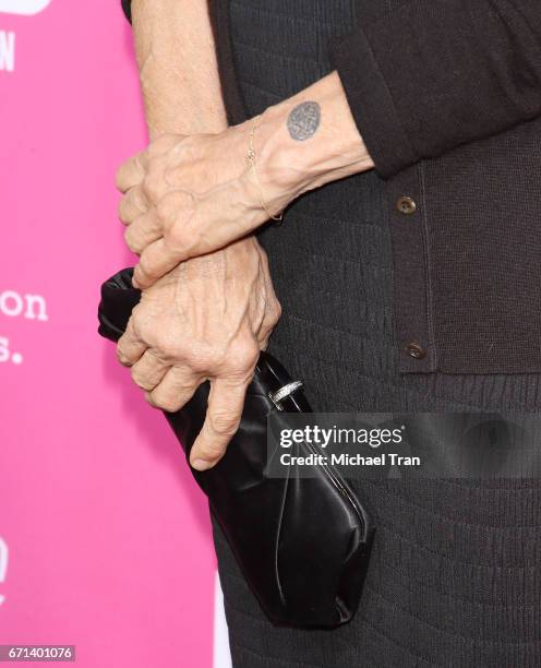 Jessica Lange, tattoo and clutch detail, arrives at FX's "Feud: Bette And Joan" FYC event held at The Wilshire Ebell Theatre on April 21, 2017 in Los...