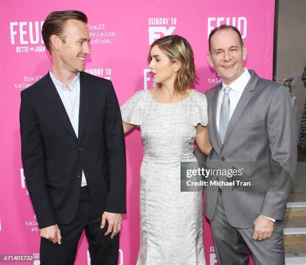 John J. Gray, Gina Welch and Tim Minear arrive at FX's "Feud: Bette And Joan" FYC event held at The Wilshire Ebell Theatre on April 21, 2017 in Los...