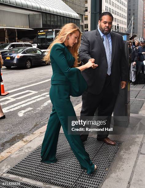 Actress Blake Lively arrives to Variety's Power of Women New York luncheon at Cipriani Midtown on April 21, 2017 in New York City.