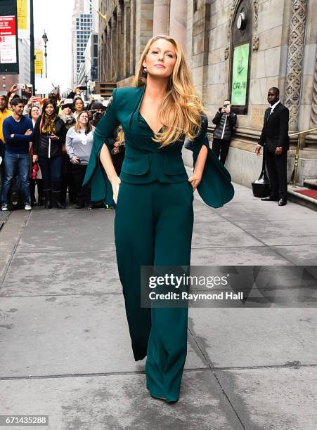 Actress Blake Lively arrives to Variety's Power of Women New York luncheon at Cipriani Midtown on April 21, 2017 in New York City.