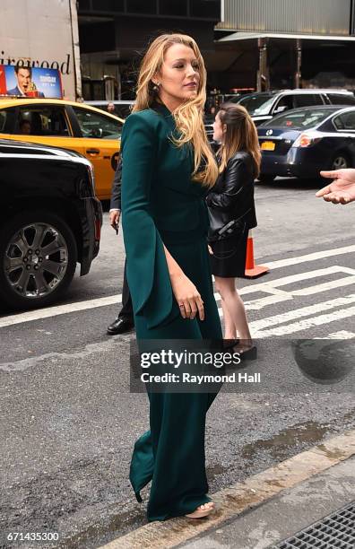 Actress Blake Lively arrives to Variety's Power of Women New York luncheon at Cipriani Midtown on April 21, 2017 in New York City.