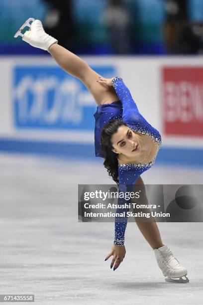 Gabrielle Daleman of Canada competes in the Ladies free skating during the 3rd day of the ISU World Team Trophy 2017on April 22, 2017 in Tokyo, Japan.