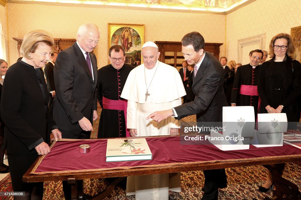 Pope Meets Royals Of Liechtenstein