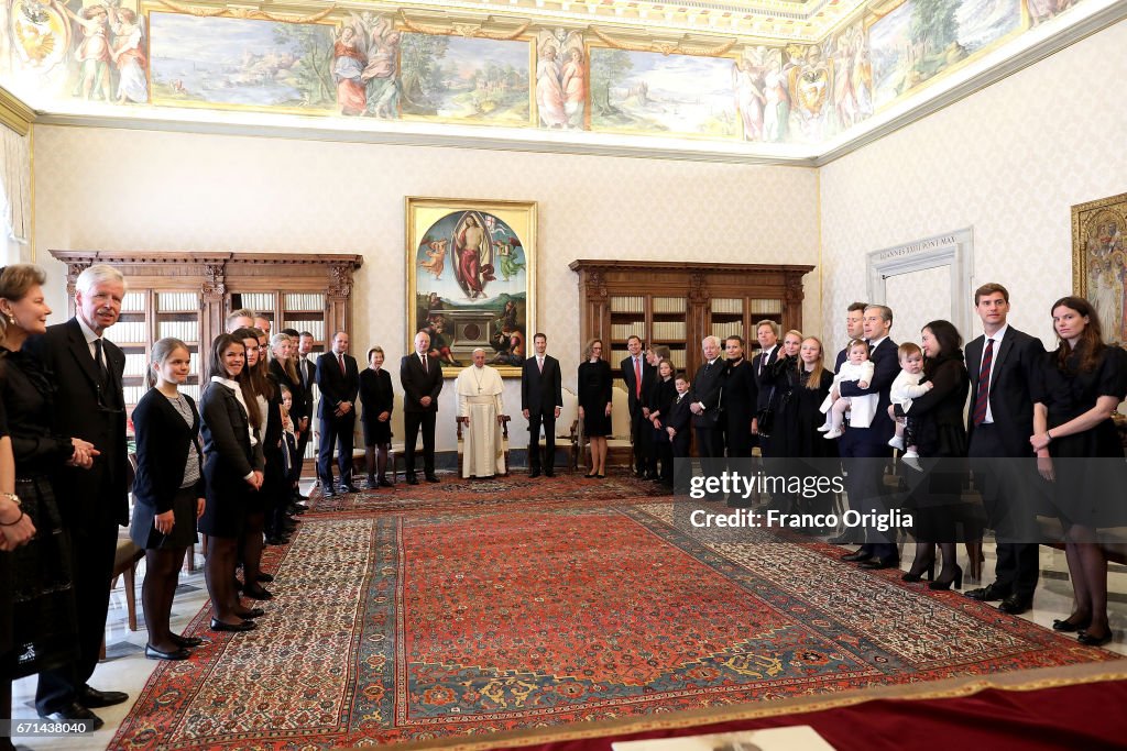 Pope Meets Royals Of Liechtenstein