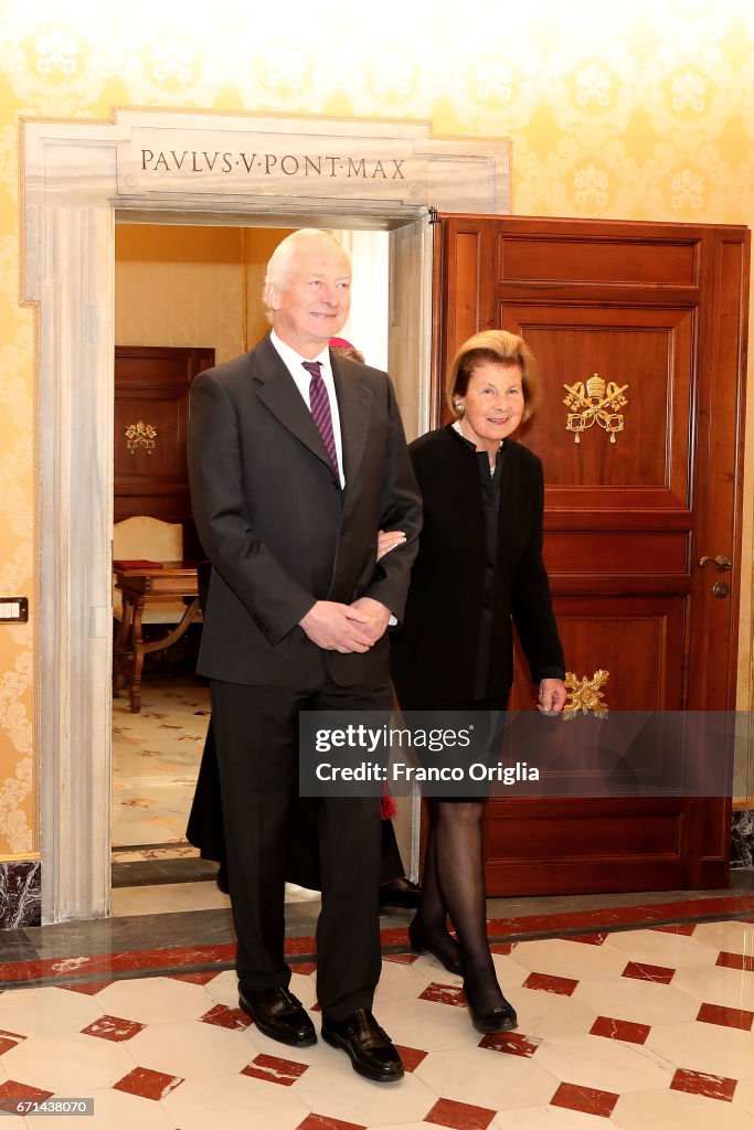 Pope Meets Royals Of Liechtenstein