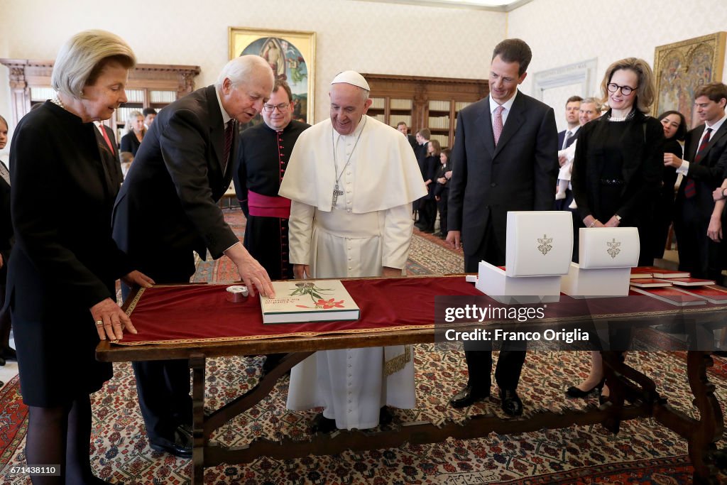 Pope Meets Royals Of Liechtenstein