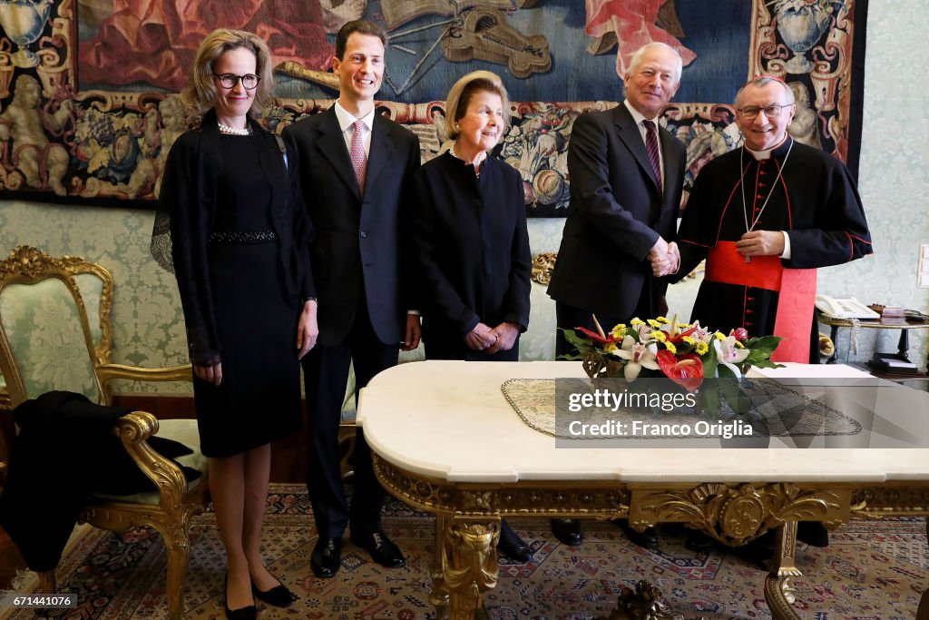 Pope Meets Royals Of Liechtenstein