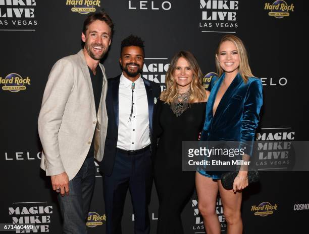 Flm producer/director Reid Carolin, actor Eka Darville, Leela Darville and actress Cody Horn attend the grand opening of "Magic Mike Live Las Vegas"...