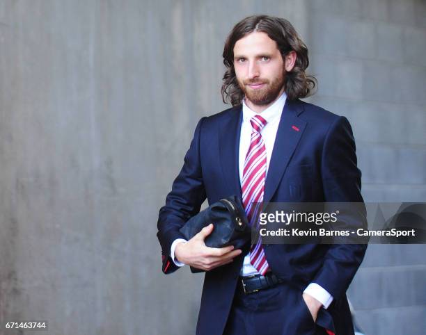 Stoke City's Joe Allen during the Premier League match between Swansea City and Stoke City at Liberty Stadium on April 22, 2017 in Swansea, Wales.