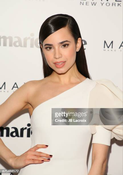 Sofia Carson attends Marie Claire's 'Fresh Faces' celebration with an event sponsored by Maybelline at Doheny Room on April 21, 2017 in West...