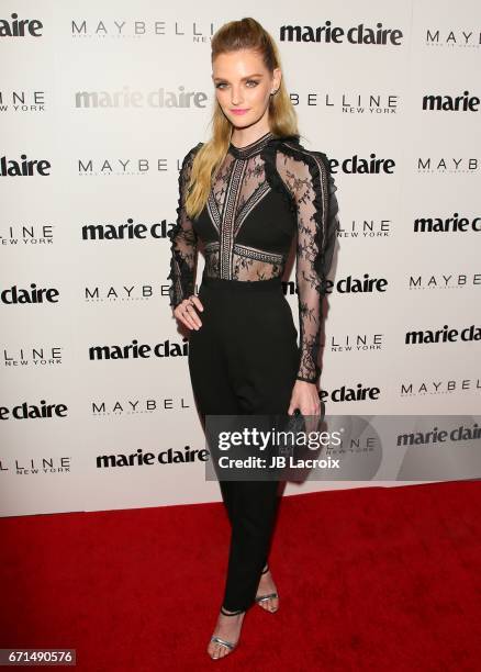 Lydia Hearst attends Marie Claire's 'Fresh Faces' celebration with an event sponsored by Maybelline at Doheny Room on April 21, 2017 in West...