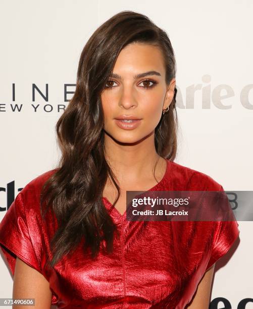 Emily Ratajkowski attends Marie Claire's 'Fresh Faces' celebration with an event sponsored by Maybelline at Doheny Room on April 21, 2017 in West...