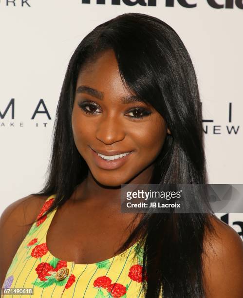Normani Kordei attends Marie Claire's 'Fresh Faces' celebration with an event sponsored by Maybelline at Doheny Room on April 21, 2017 in West...