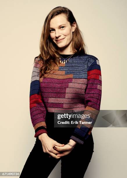 Lindsay Burdge from 'Thirst Street' poses at the 2017 Tribeca Film Festival portrait studio on April 21, 2017 in New York City.