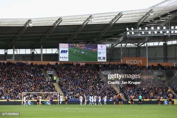 General view during the Premier League match between Hull City and Watford at the KCOM Stadium on April 22, 2017 in Hull, England.