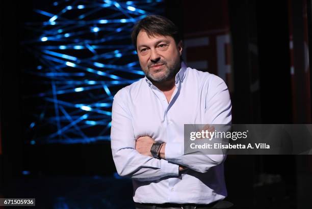 Sigfrido Ranucci attends a photocall for 'Report' Rai Tv show on April 22, 2017 in Rome, Italy.