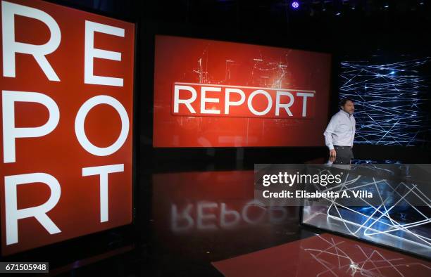 Sigfrido Ranucci attends a photocall for 'Report' Rai Tv show on April 22, 2017 in Rome, Italy.