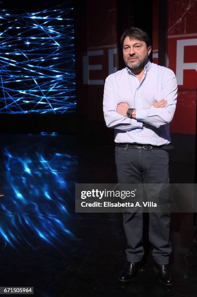 Sigfrido Ranucci attends a photocall for 'Report' Rai Tv show on April 22, 2017 in Rome, Italy.