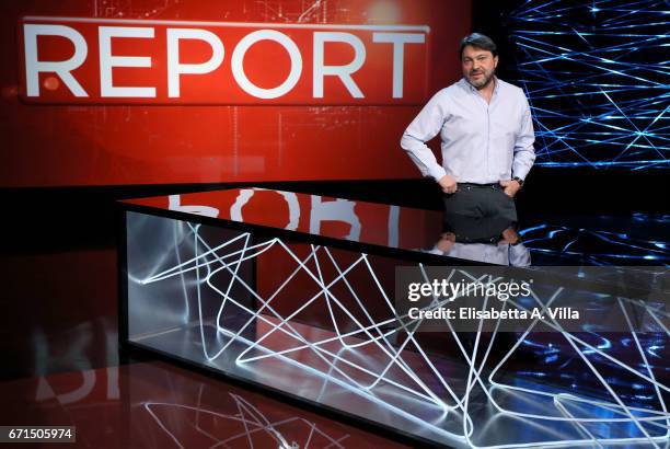 Sigfrido Ranucci attends a photocall for 'Report' Rai Tv show on April 22, 2017 in Rome, Italy.