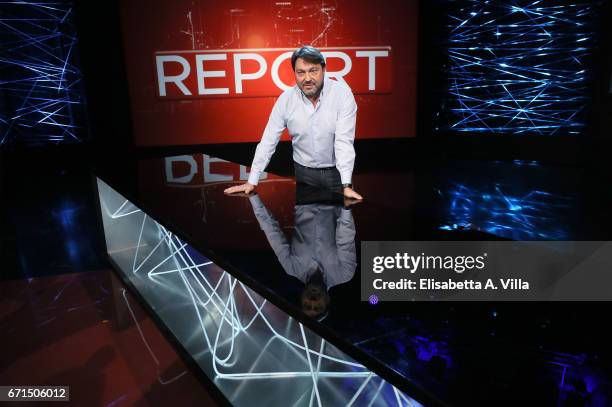 Sigfrido Ranucci attends a photocall for 'Report' Rai Tv show on April 22, 2017 in Rome, Italy.