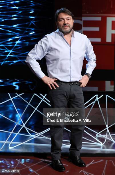 Sigfrido Ranucci attends a photocall for 'Report' Rai Tv show on April 22, 2017 in Rome, Italy.