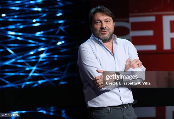 Sigfrido Ranucci attends a photocall for 'Report' Rai Tv show on April 22, 2017 in Rome, Italy.