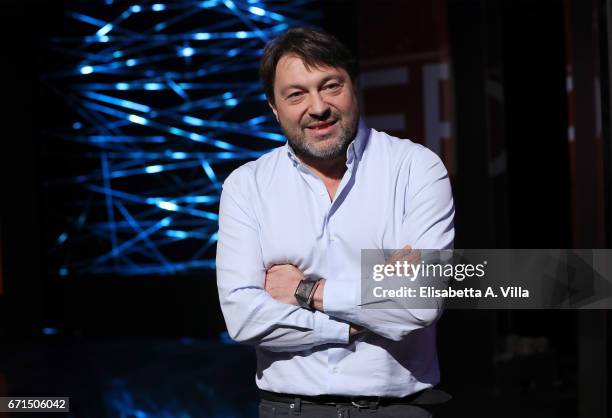 Sigfrido Ranucci attends a photocall for 'Report' Rai Tv show on April 22, 2017 in Rome, Italy.