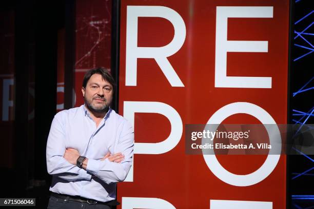 Sigfrido Ranucci attends a photocall for 'Report' Rai Tv show on April 22, 2017 in Rome, Italy.