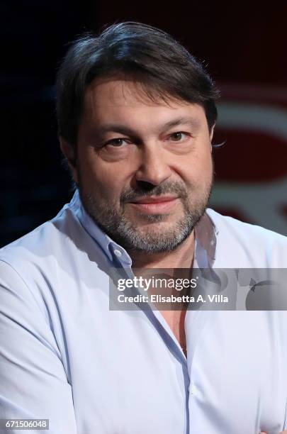 Sigfrido Ranucci attends a photocall for 'Report' Rai Tv show on April 22, 2017 in Rome, Italy.