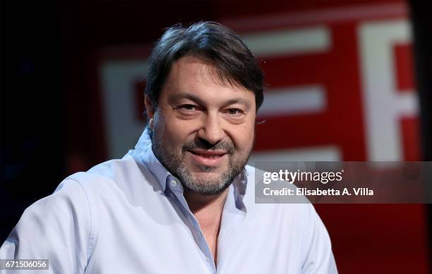 Sigfrido Ranucci attends a photocall for 'Report' Rai Tv show on April 22, 2017 in Rome, Italy.