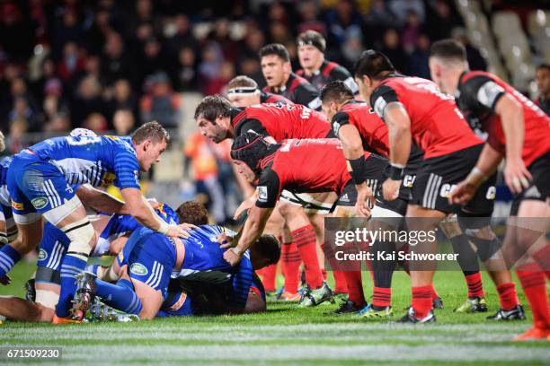 Matt Todd of the Crusaders looks on during the round nine Super Rugby match between the Crusaders and the Stormers at AMI Stadium on April 22, 2017...