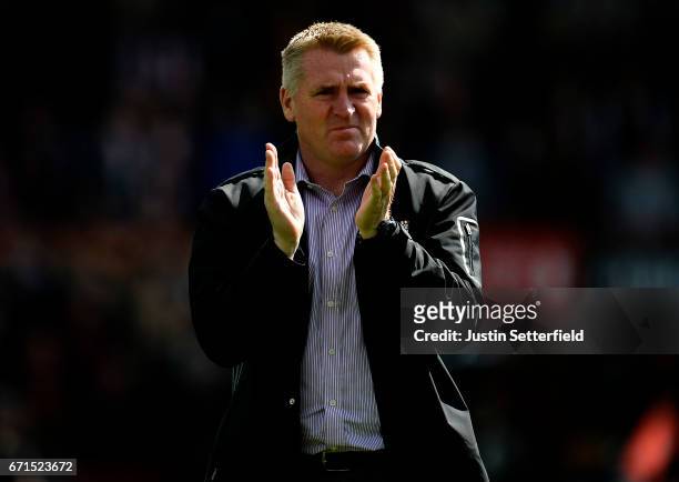 Dean Smith Manager of Brentford ahead of the Sky Bet Championship match between Brentford and QPR at Griffin Park on April 22, 2017 in Brentford,...