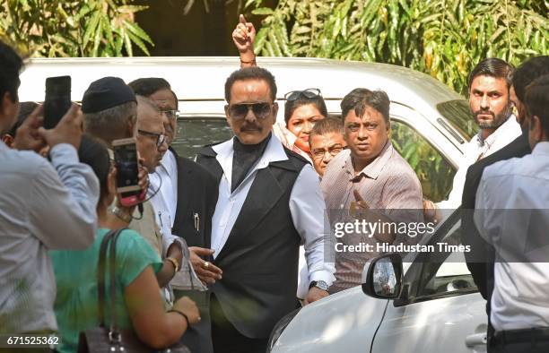 Sahara Chief Subrata Roy appears at session court, on April 21, 2017 in Mumbai, India. SEBI Court cancelled its non-bailable arrest warrants against...