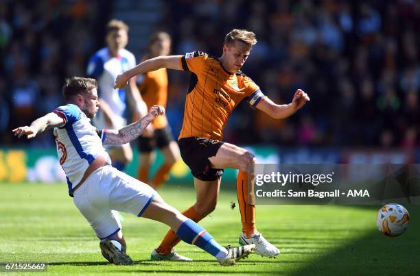 Danny Guthrie of Blackburn Rovers and Dave Edwards of Wolverhampton Wanderers during the Sky Bet Championship match between Wolverhampton Wanderers...