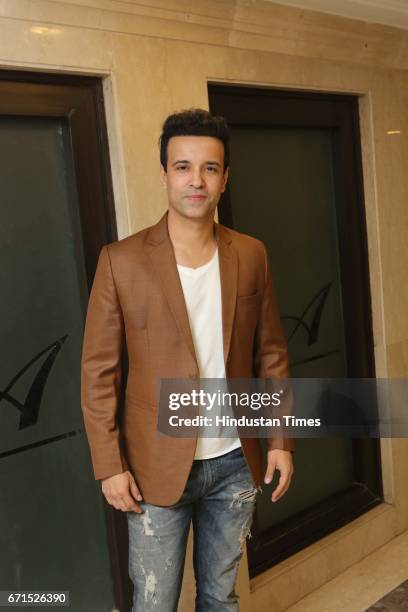 Indian actor Aamir Ali Malik during the wedding reception of INLD MP Dushyant Chautala with Meghna Ahlawat at Ashoka Hotel, on April 20, 2017 in New...