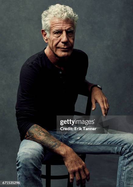 Anthony Bourdain from 'WASTED! The Story of Food Waste' poses at the 2017 Tribeca Film Festival portrait studio on April 21, 2017 in New York City.