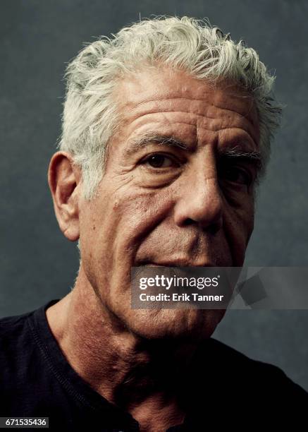 Anthony Bourdain from 'WASTED! The Story of Food Waste' poses at the 2017 Tribeca Film Festival portrait studio on April 21, 2017 in New York City.