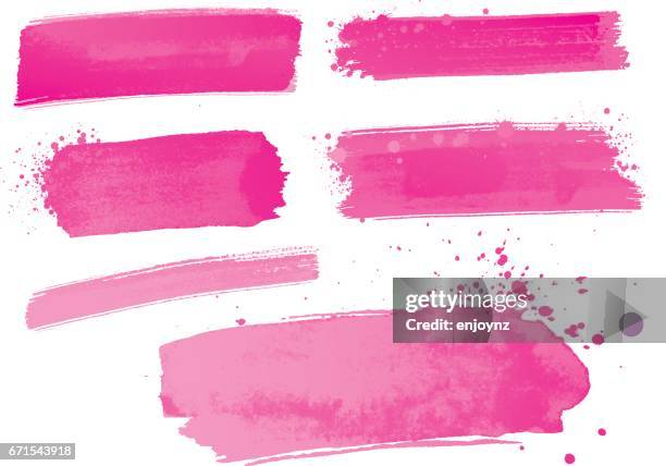 pink watercolor paint strokes - watercolor stroke stock illustrations