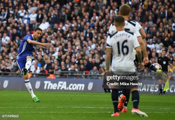 Nemanja Matic of Chelsea scores his sides fourth goal during The Emirates FA Cup Semi-Final between Chelsea and Tottenham Hotspur at Wembley Stadium...