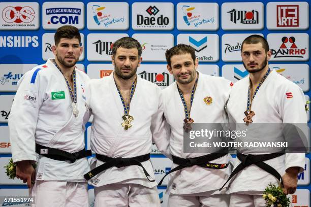 French Cyrille Maret with silver, Elkhan Mammadov from Azerbaijan with gold and Russia's Kirill Denisov and Kazbek Zankishiev - both with bronze...