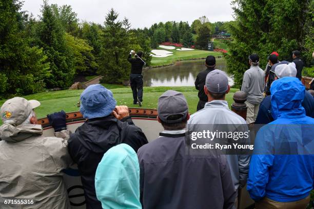 Lee Janzen tees off on the seventh hole during the first round of the PGA TOUR Champions Bass Pro Shops Legends of Golf at Big Cedar Lodge at Top of...