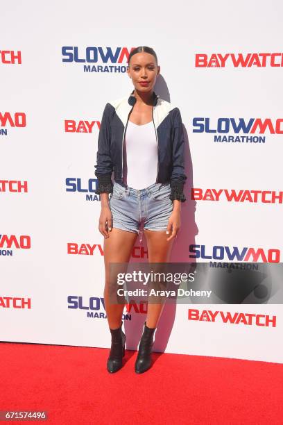 Ilfenesh Hadera attends the The "Baywatch" SlowMo Marathon at Microsoft Square on April 22, 2017 in Los Angeles, California.