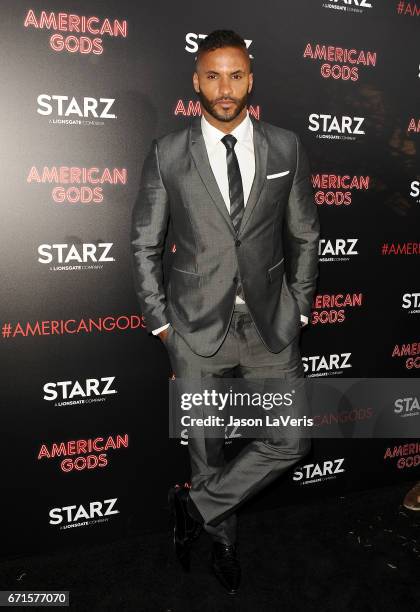 Actor Ricky Whittle attends the premiere of "American Gods" at ArcLight Cinemas Cinerama Dome on April 20, 2017 in Hollywood, California.