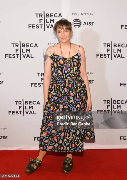 Actress Lena Dunham attends "My Art" premiere during the 2017 Tribeca Film Festival at Cinepolis Chelsea on April 22, 2017 in New York City.