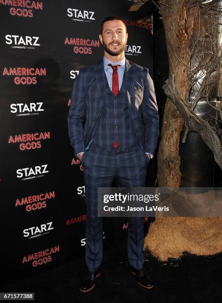 Actor Pablo Schreiber attends the premiere of "American Gods" at ArcLight Cinemas Cinerama Dome on April 20, 2017 in Hollywood, California.