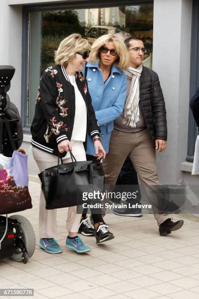 Brigitte Trogneux wife of French presidential election candidate for the En Marche ! movement Emmanuel Macron and Macron's advisor Michele "Mimi"...
